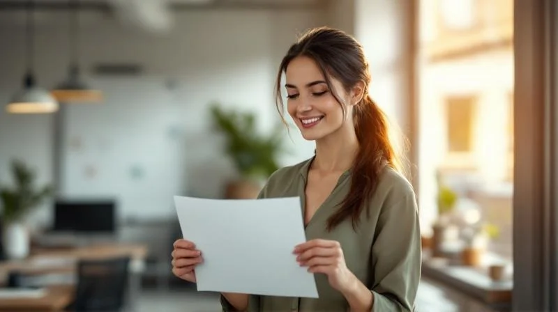 Frau in Hagen feiert ihren IHK-Abschluss mit Urkunde in der Hand